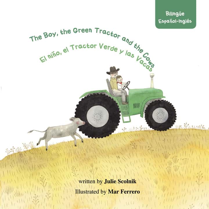 El niño el Tractor Verde y las Vacas