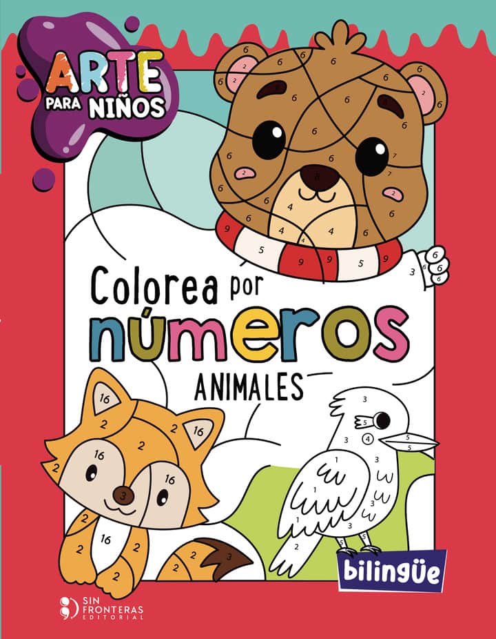 Colorea por números. Animales