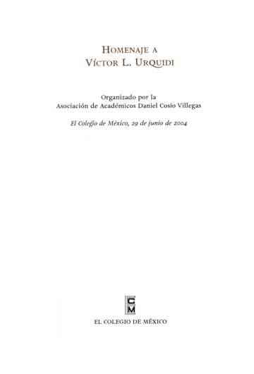 Homenaje a Víctor L. Urquidi